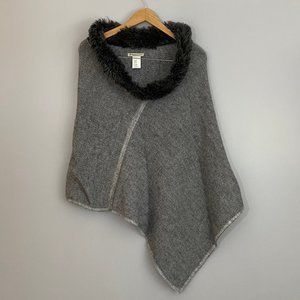 Fratelli Talli Italian-Made Poncho w/ Fake Fur Ruff